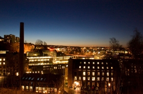 Early winter morning. View of Oslo seen from Gjerdrums Vei 19 (on the backside of Opera's building).