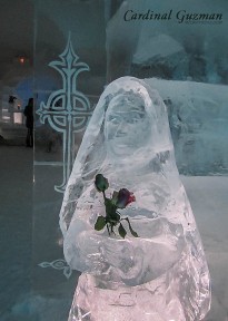 Of course there's a chapel in the ice hotel.