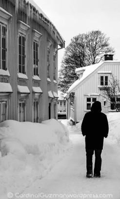 Winter scene in black & white, Tønsberg.