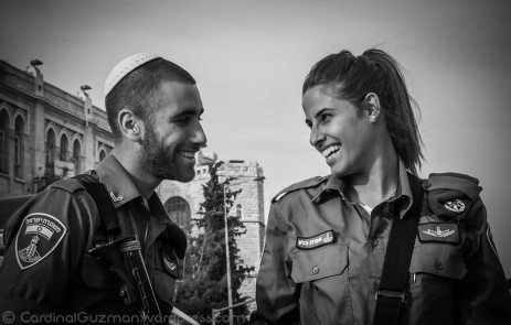 Beautiful officers in Jerusalem.