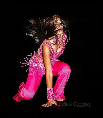 Remake of a photo I took of a dancer at a Bollywood FIlm Festival.