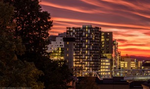 Flaming sunset over Oslo
