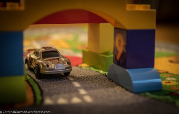 Too cold outside? We're staying inside, playing with cars.