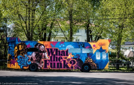 What the Funk? Graffiti decorated bus parked at Bygdøy.