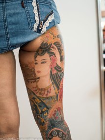 George Chou (梵天慶) from Funtian Tattoo made this ink on Jenna Huang (Jenna Taiwan Tattoo).