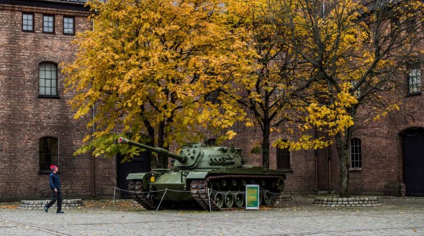 A tank outside Forsvarsmuseet (Defence Museum).